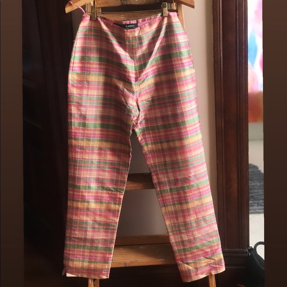 Ralph Lauren Mustique plaid silk pants 🌷